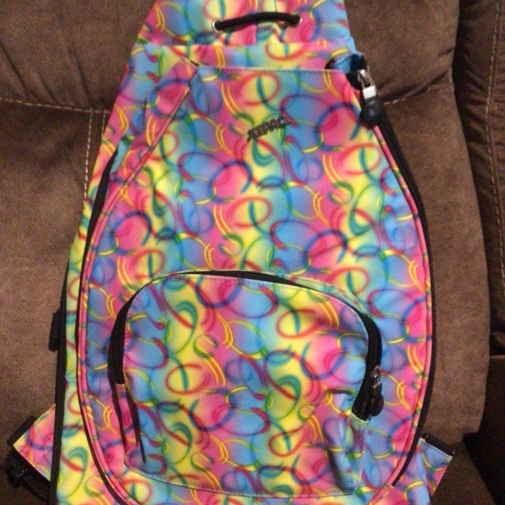 NWOT JETPAC Tennis Bag - Backpack Sling Style - RETIRED Groovy Rainbow Print